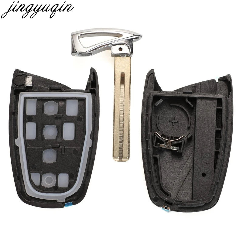 Jingyuqin 3/4Buttons Smart Car Key Case Shell For Hyundai Genesis 2013-2015 Santa Fe Equus Azera IX45 Keyless Entry