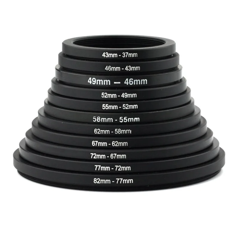 10pcs 67-86 72-86 77-86 86-77 82-86 86-82 86-95 95-86 82-95 77-95mm Metal Step Up Rings Step down Rings Lens Adapter Filter Set