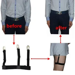 1 Pair Adjustable Shirt Holder Stay Elastic Men Suspenders Gentleman Leg Braces Uniform Suspender