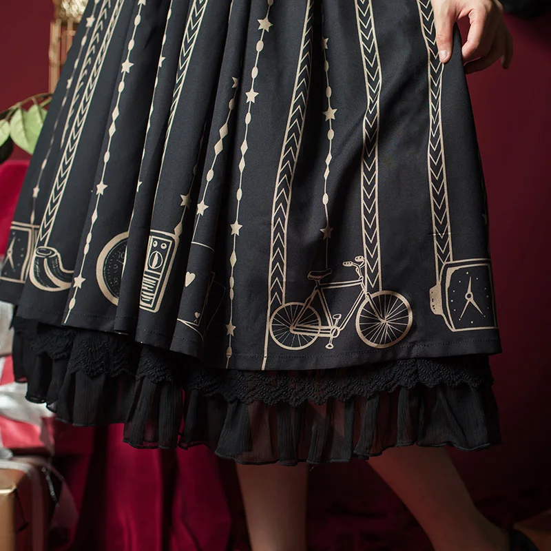 Robe princesse lolita pour filles, douce, vintage, mignonne, imprimé victorien, kawaii, gothique, lolita jsk loli cos