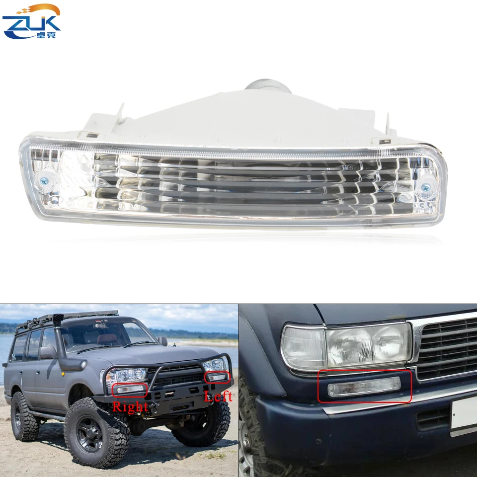 

ZUK Crystal Type Front Bumper Turn Signal Lamp For TOYOTA LAND CRUISER 80 Series 1991-1998 LC80 FJ80 FZJ80 HDJ80 HZJ80 4500 4.5L