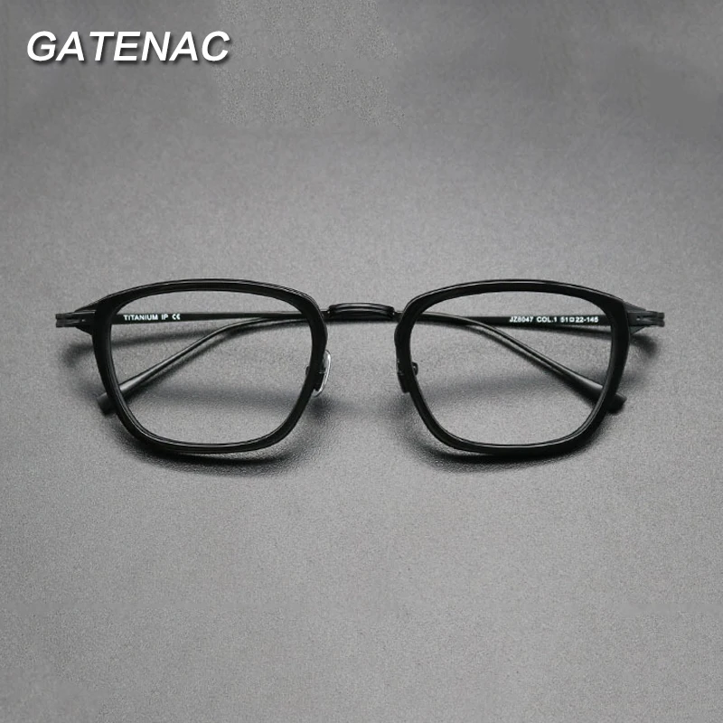 Vintage Acetate Titanium Glasses Frame Men Square Myopia Prescription Optical Eyeglasses Frame Women New Luxury Brand Eyewear