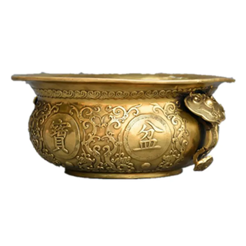 

Feng Shui Money Pure Copper Amass Fortunes Extra-large CopperIncense Burner Home Fengshui Opening Gift Metal Ornaments