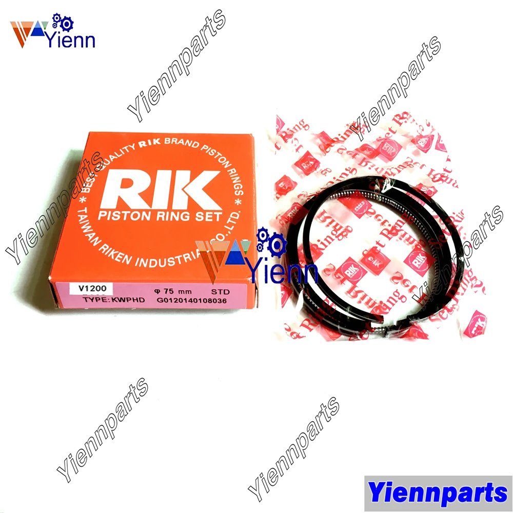 For Kubota V1200 Piston 15532-21111 With Piston Ring 15530-21050 For kubota B2150 B9200 Tractors V1200-A Engine Repair Parts