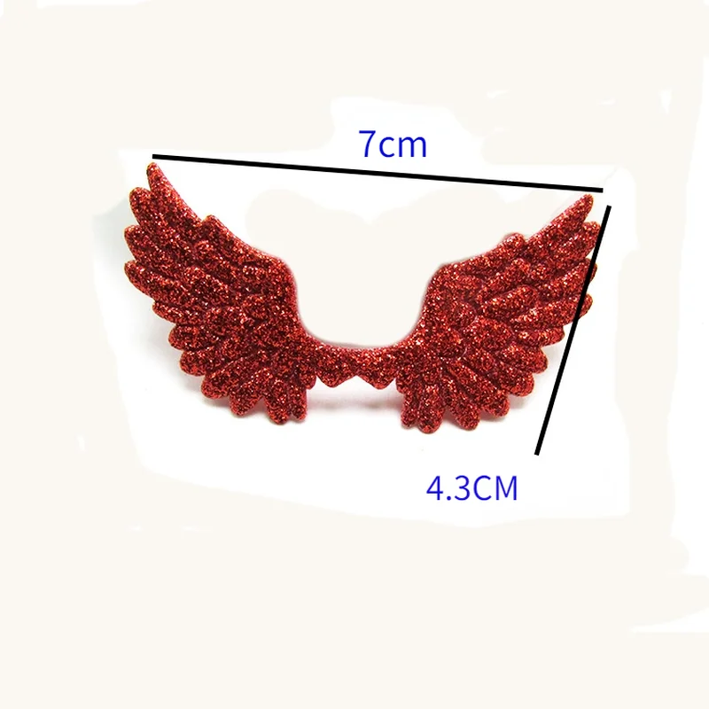 10pcs Angel Wing Ball Padded Appliques For Clothes DIY Baby Hair Clip Headwear Decor Ornament Accessories