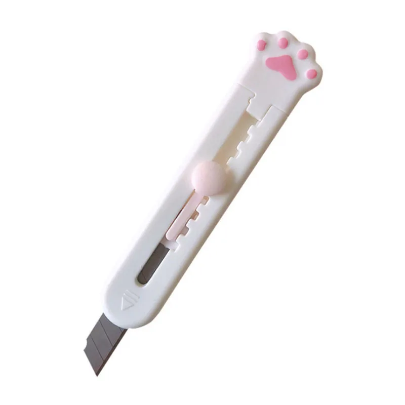 Kawaii Mini Pocket Cat Paw Art Utility Knife Express Box Knife Paper Cutter Craft Wrapping Refillable Blade Stationery