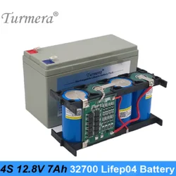 Lifepo4 Akumulator 32700 4S1P 12,8 V 7 Ah z 4S 40 A Zbalansowany BMS do łodzi elektrycznych i nieprzerwanego zasilania 12 V Turmera