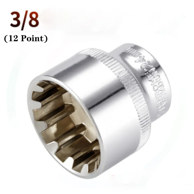 3/8 "Square Drive 12 Point Socket Bit 6-24mm chiave a cricchetto 12 denti chiave a bussola strumento manuale riparazione Auto Auto multifunzione