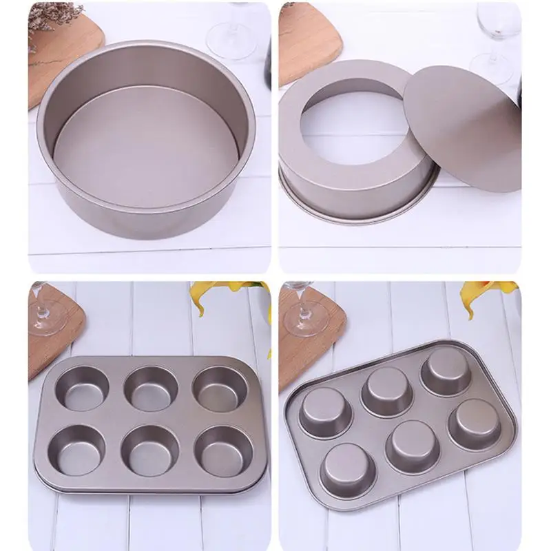 5pcs Cake Mold Set Non Stick Cake Pan Bakeware Set Cake mold Baking Tools Heat-Resistant Cake Mousse Molds for Kitchen