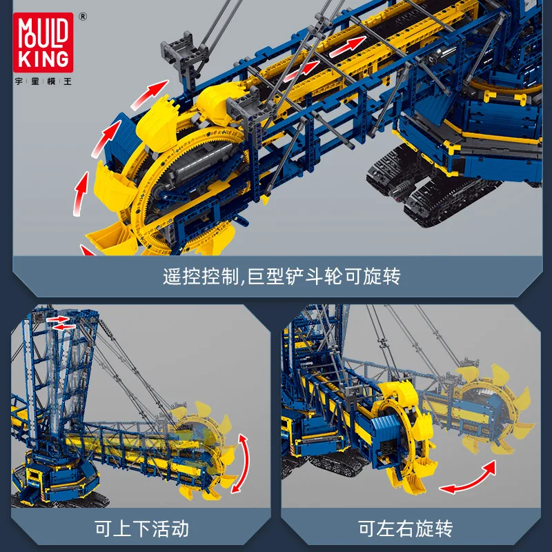 Moukd King 17006 High-Tech APP RC Motorized Bucket Wheel Excavator Model Building Blocks Bricks Diy Toys Kids Christmas Gifts