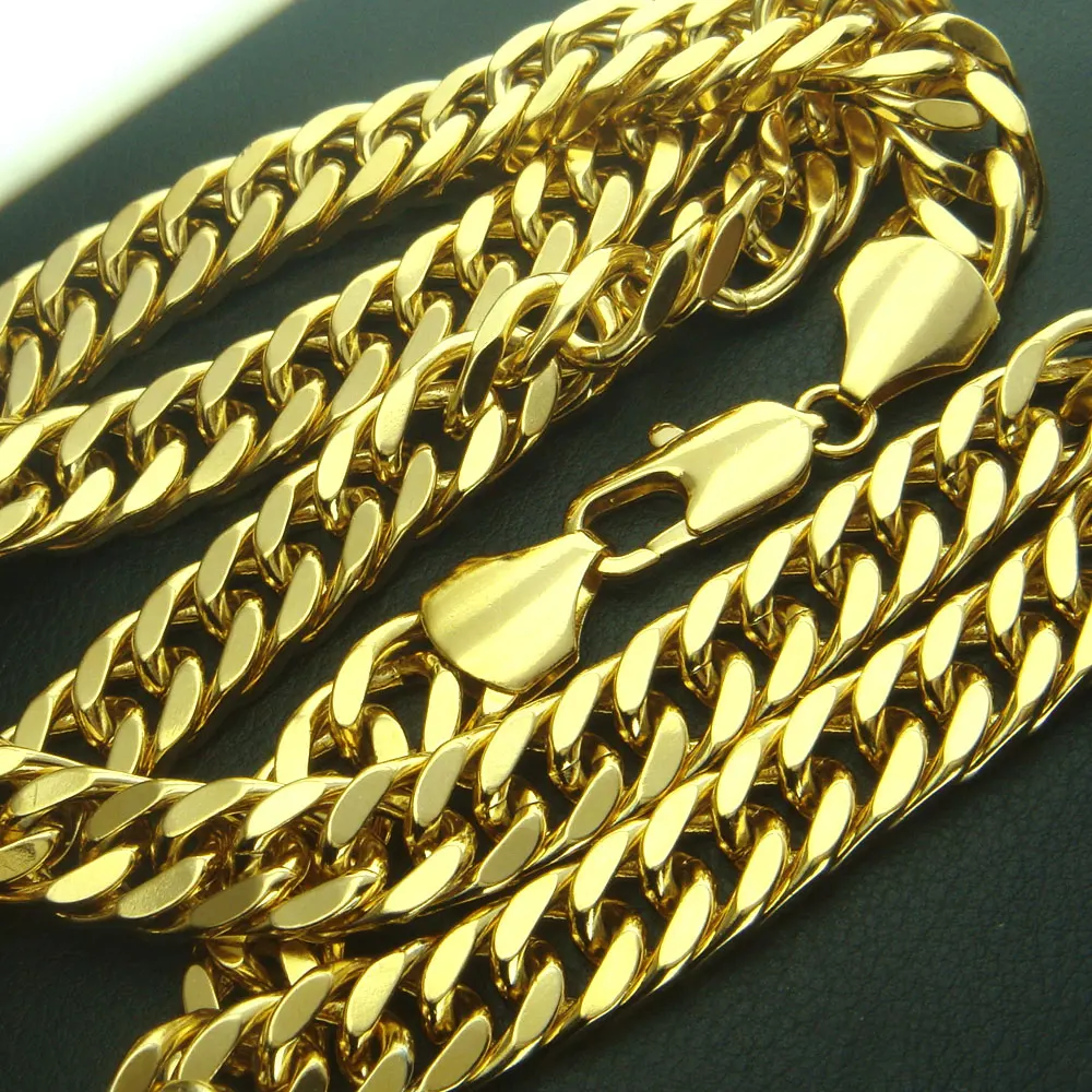 

Fashion 10MM band width men classic link chain necklace N111