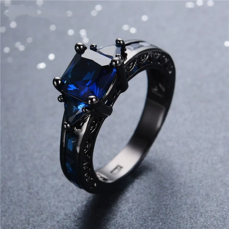 

14K Multi-tone Sapphire Diamond Ring Anillos De Bizuteria Bague Etoile Obsidian Diamante diamond jade Ring Rock for Men women