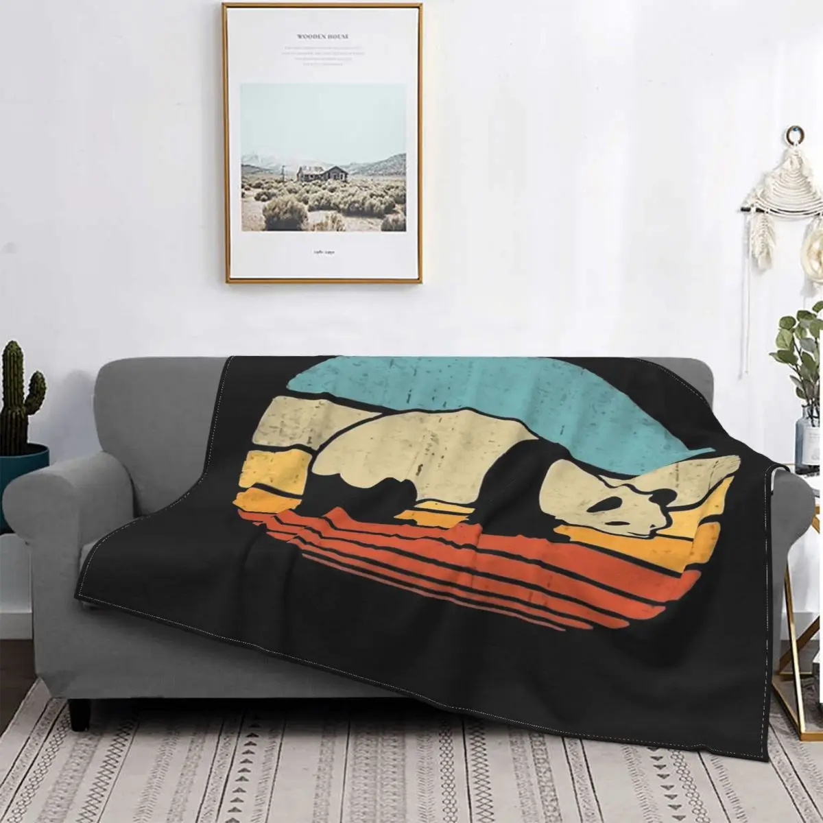 Manta con capucha de Panda Love 3, para cama colcha a cuadros, 135