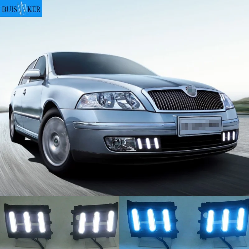 2 sztuk/zestaw Car styling światło dzienne światła do jazdy dziennej led drl dla Skoda Octavia A5 2007 2008 2009 wodoodporne światło dzienne
