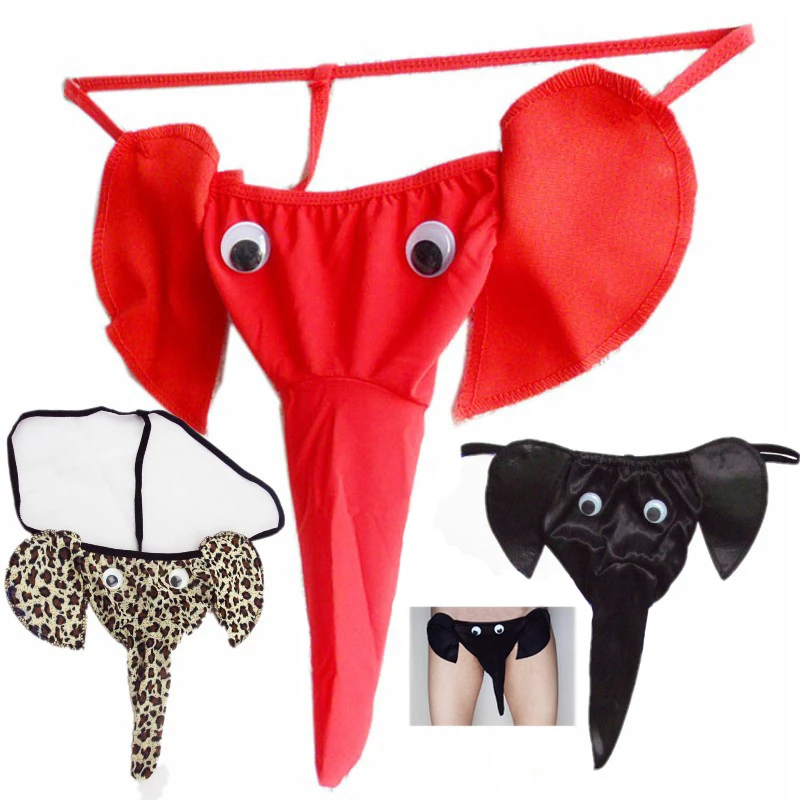 Men Underwear Sexy Elephant Bulge Pouch Mens Elastic T Back Lingerie Thong Erotic Underwear Sexy Penis Pouch Panties Men Briefs