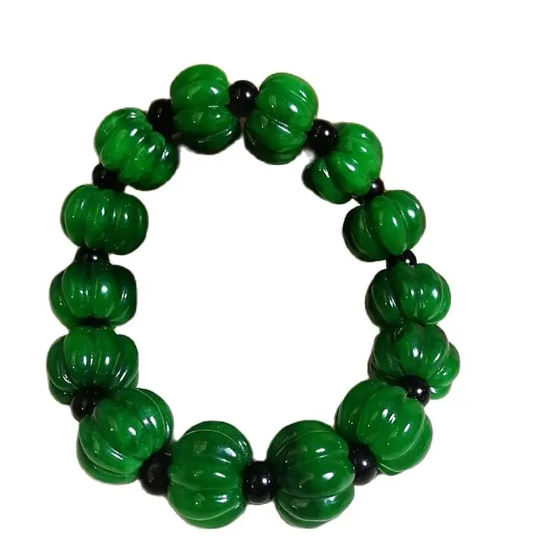 

Natural Emerald Pumpkin Bead Bracelet Emerald Bracelet Men's And Women's Bead Bracelet