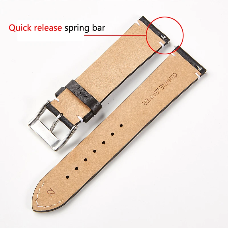 Leather strap vintage cowhide watchband 16 18 20 22 24mm Soft and ultra-thin strap Quick release spring bar watch accessories