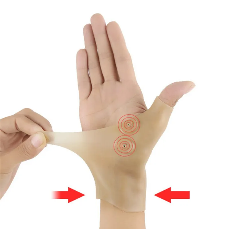 Gel de muñeca de terapia magnética, Brace de Tendinitis, guante de pulgar de silicona, Corrector de soporte para artritis de mano, alivio del dolor,