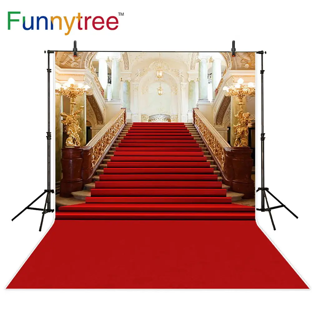 Funnytree wedding background photography classic Castle red carpet vintage stair professional backdrops photobooth photo studio