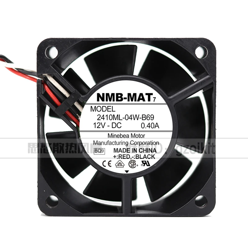 New original NMB 2410ML-04W-B69 6025 12V 0.40A 6CM double Ball Axial flow cooling Fan with large Air Volume