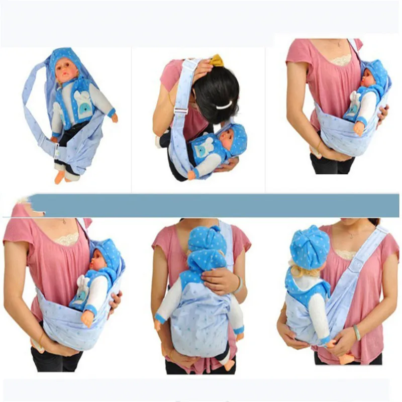 Cotton Cartoon Printed One-shoulder Cross-over Front Hug Baby Carrier Sling Portabebe Ergonomico Neonato Canguros Porta Bebes