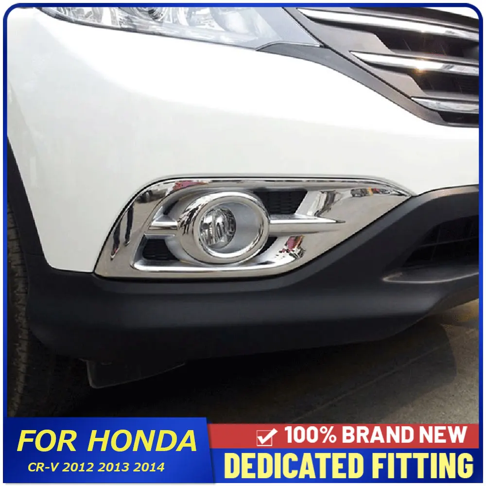 Auto Parts For Honda CR-V CRV 2012 2013 2014 ABS Chrome Car Body Front Fog Lamp Frame Cover Trims Stickers