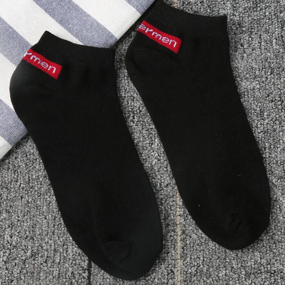 1pair Women's Men's Socks Harajuku Black Comfortable Stripe Cotton Sock Slippers Short Ankle Socks Hiphop Meias Mulher Daily