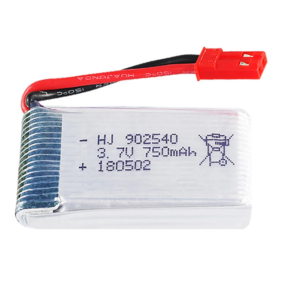 3.7v 750mah 25C 902540 Lipo Battery With USB Charger For MJX X300 X400 X500 X800 HJ818 HJ819 RC Drone Part JST Plug 2pcs To 4pcs