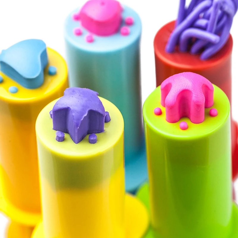 5 Cái/bộ Bột Extruders Bộ Các Loại Thiết Kế Mới Lạ Tự Làm Họ Nhựa Bóp Làm Playdoh Dụng Cụ Chơi Nhào Bột