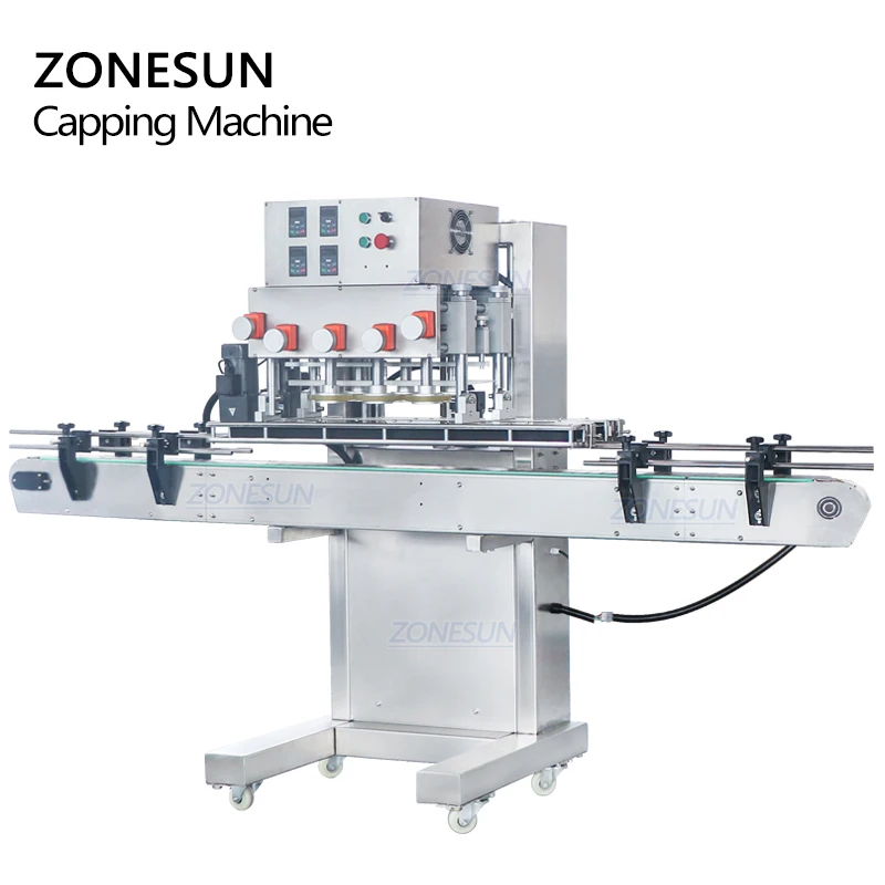 ZONESUN ZS-XG440B Fliptop Spray Twist Off Pneumatic Plastic Glass Bottle Vial Screw Capping Machine For Jars Pet Bottles