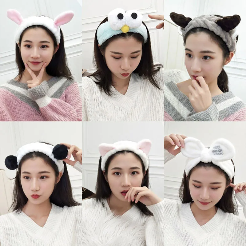 Cute Hairbands Womens Hair Accessories 2020 Coral Fleece Girls Women Bandana Headband For Wash Face Makeup Hair Bands Headwear