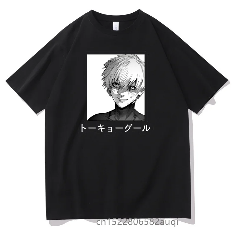 Men\'s Anime Tokyo Ghoul Classic Cotton T-shirt 2022 Manga Oversized Black Top Tee Unisex Hip Hop Swag Clothes,Drop Ship