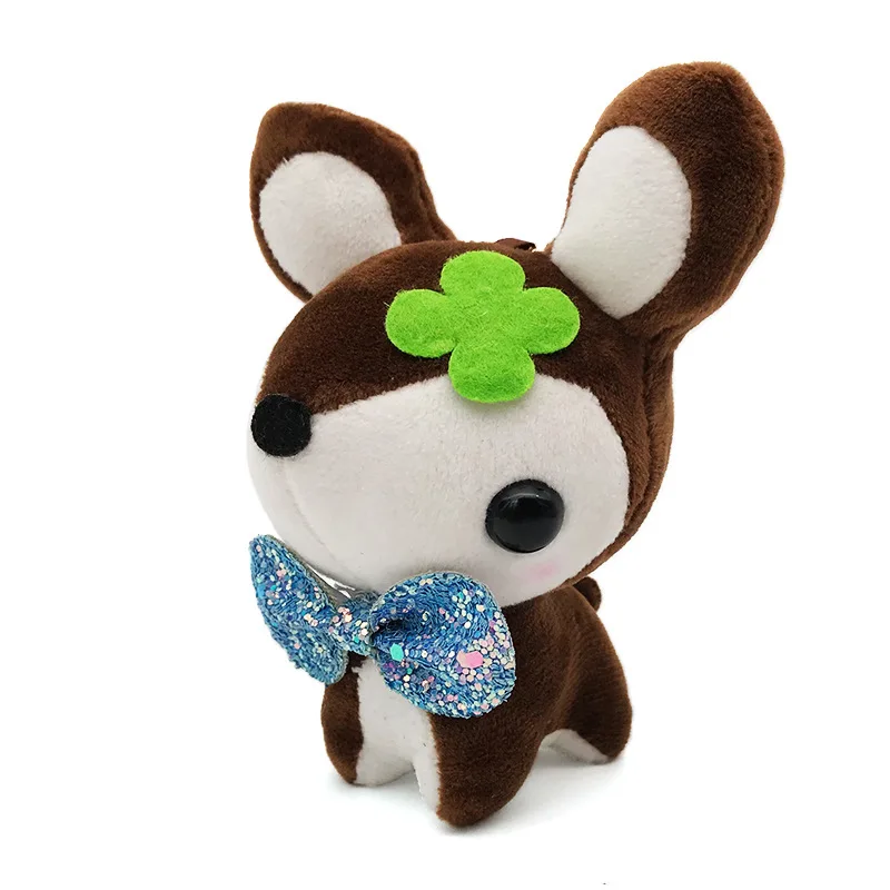 لطيف الكرتون لينة الحيوان أفخم المفاتيح لعبة البلدغ النمر الدب الفيل ديناصور الغزلان أرنب الراكون مشعر القرش لطيف أفخم هدية #4