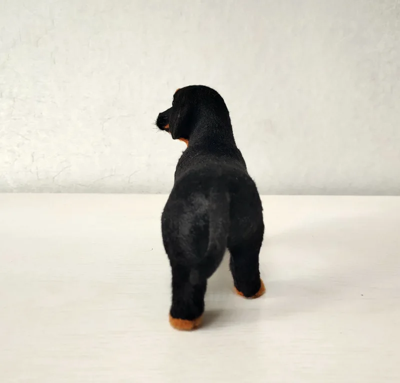 Muñeco de peluche de perro salchicha realista, juguete de simulación, modelo pequeño, decoración, perro famoso