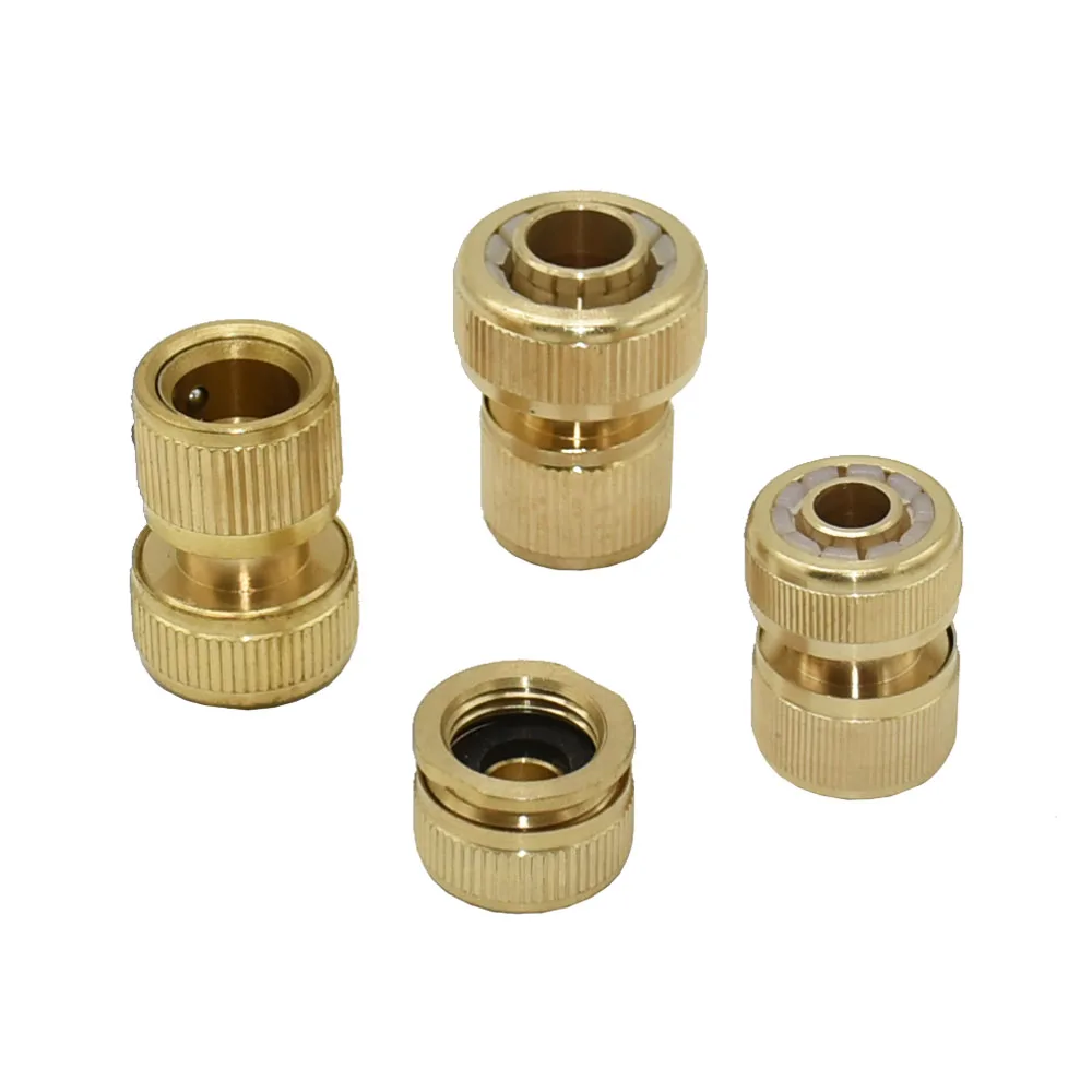 1/2 "5/8" 3/4 "حديقة موصل سريع النحاس النحاس الموضوع المشترك خرطوم الري Waterstop تركيبات سقي أنبوب محول 1 قطعة