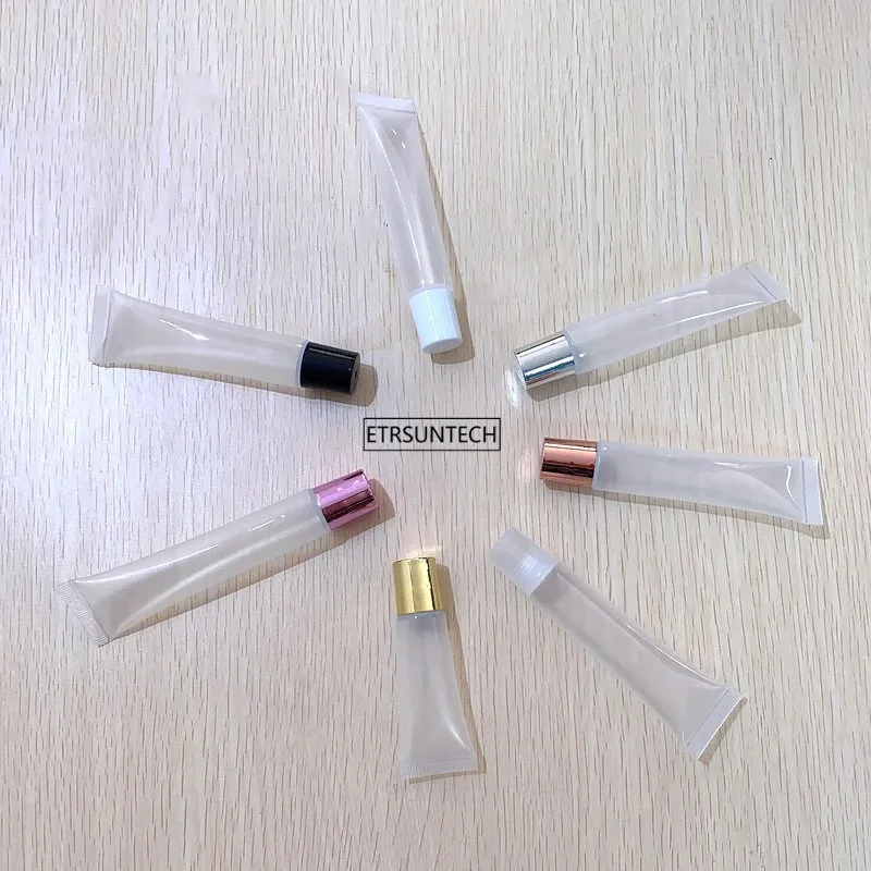 50pcs 10/15/20ml Lip Gloss Tubes Clear Empty Lip Balm Containers Refillable Soft Cosmetic Tubes For DIY Lip Gloss Travel