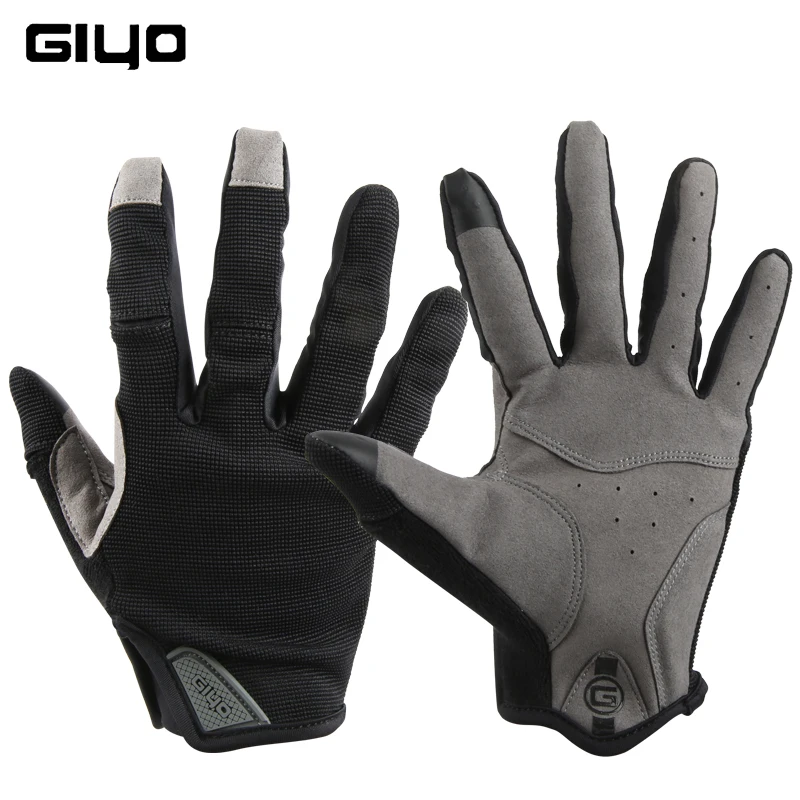 Giyo rowerowe pełne Finger rękawice sportowe oddychające kolarstwo długie rękawiczki Bicicleta ekran dotykowy rower szosowy Shock Absorbent Glove