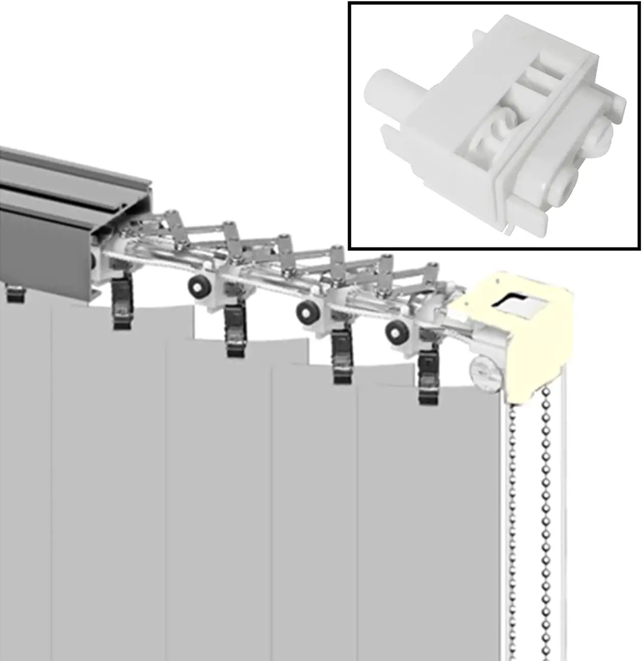1PC Vertical Blinds Accessories Control Set Vertical Curtain Head Sealing for Vertical Window Blinds Headrail
