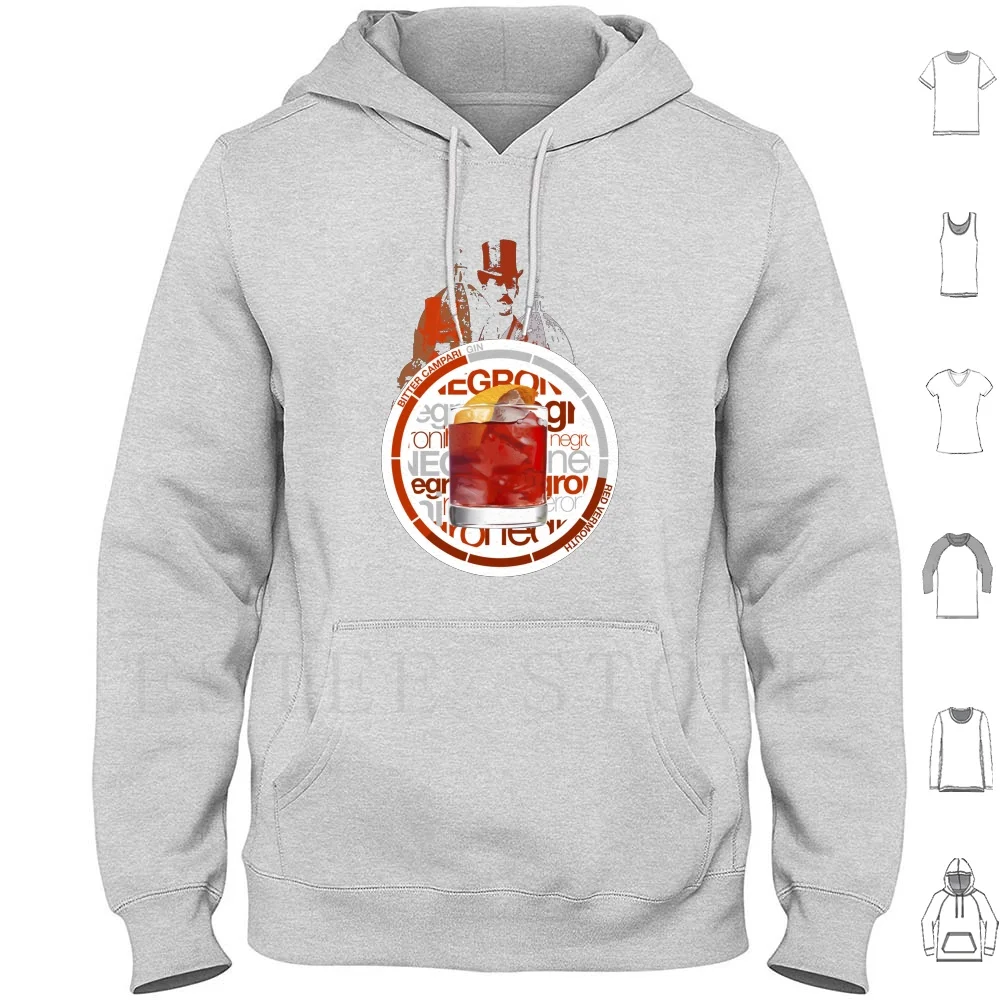 Negroni Recipe Hoodies Long Sleeve Cocktail Negroni Italy Italia Gin Campari Vermouth Red Circle Round Dinner