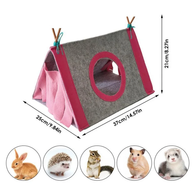 Small Pet Nest Felt Tent Dwarf Rabbit Nest Hidden House Cave Cozy Hamster Bed Large Guinea Pig Cage Guinea Pig Small Animal Cage