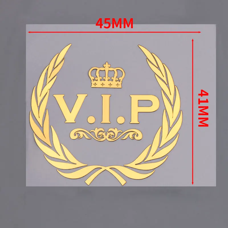 Car Styling 3D Metal Nickel VIP Crown Emblem Badge Sticker Automobile Body Decoration Decal for Mobile Phone Laptop Accessories