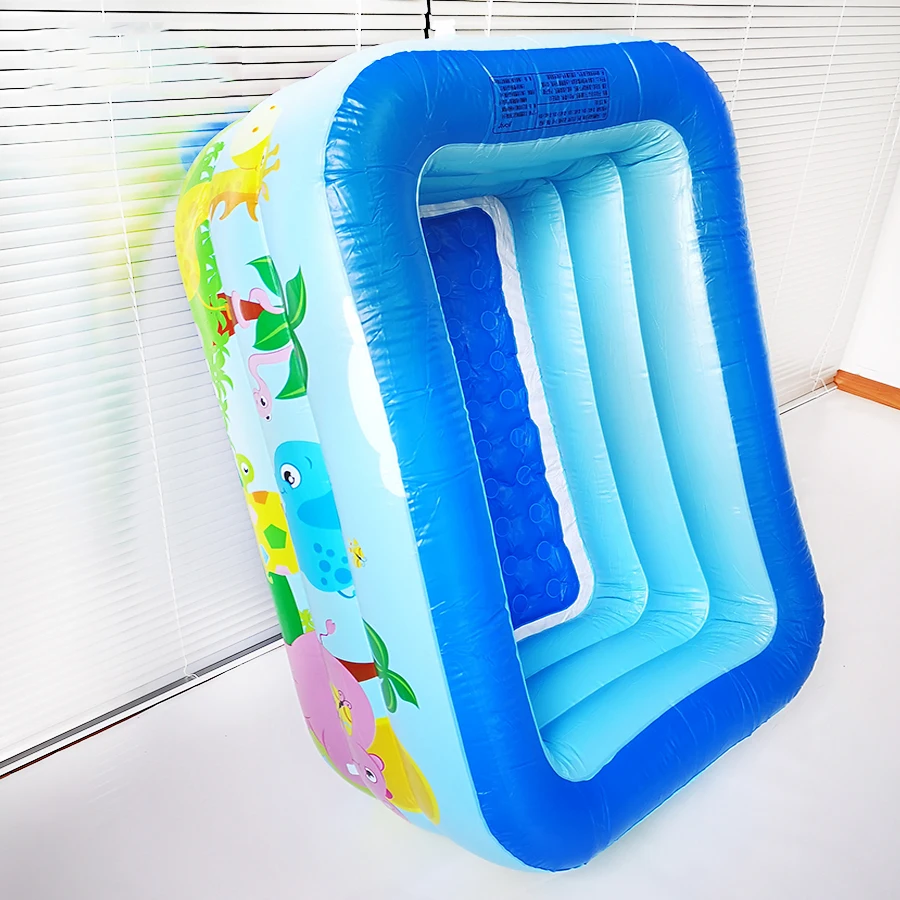 Centro de natación inflable para niños, piscina de Salón Familiar Rectangular de 3 anillos, piscina de juegos acuáticos de verano