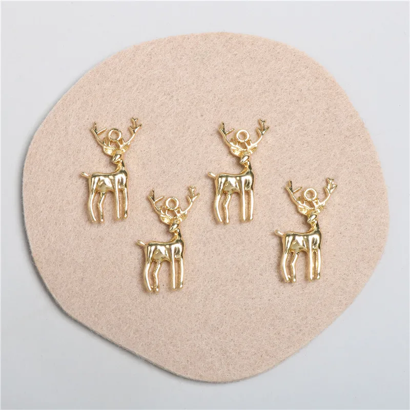 New style 40pcs/lot cartoon animals 3D deer shape alloy floating locket charms diy jewelry earring/garment pendants accessory