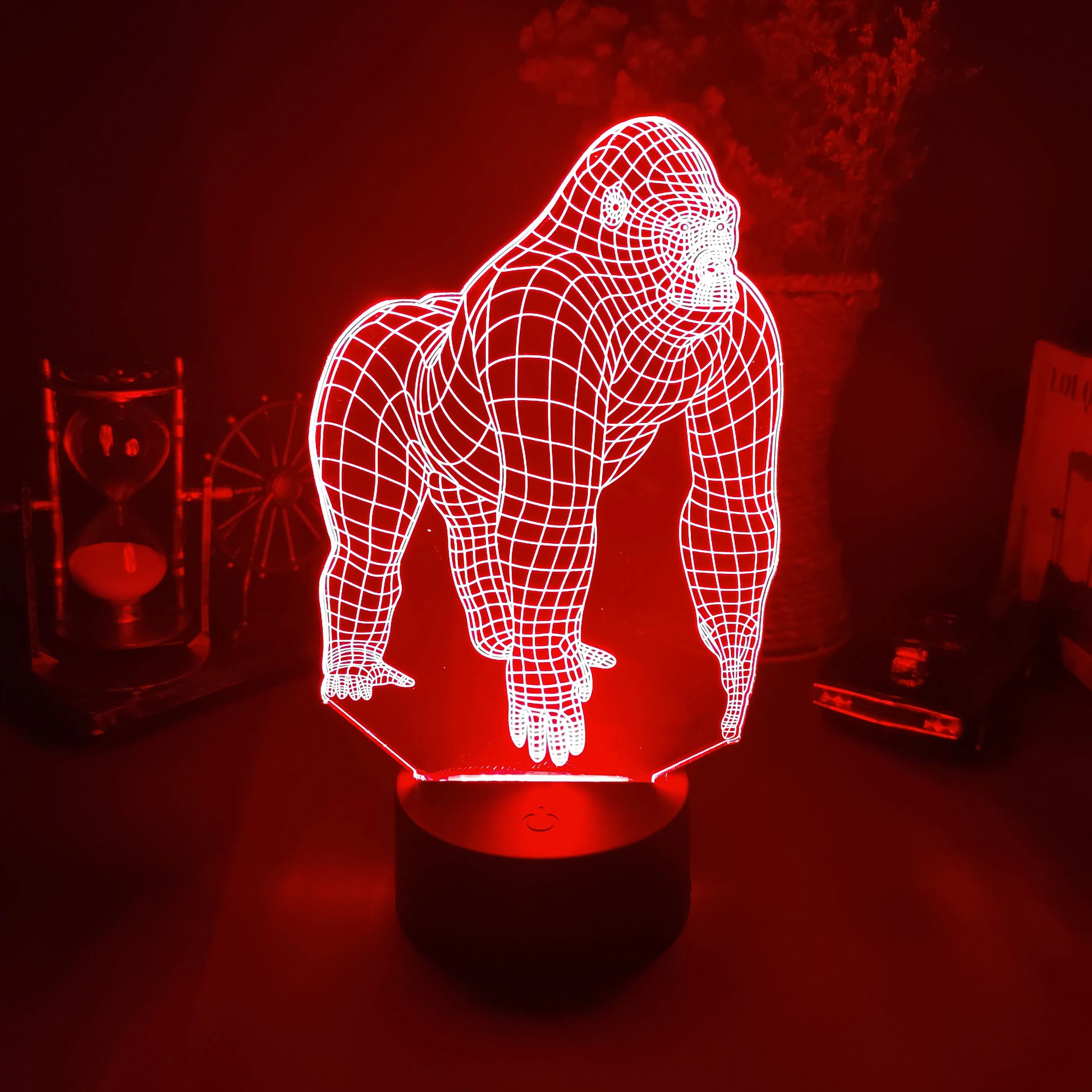 

Gorilla Lamp 3d Monkey Acrylic Light Illusion Small Touch Lamps for Bedroom Decoration Kids Birthday Gift Child Room Present