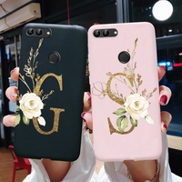 For Huawei Y9 2018 cover Huawei Enjoy 8 Plus case TPU Cute Letters fundas Soft Silicone Back Covers For Huawei Y9 Y 9 2018 case