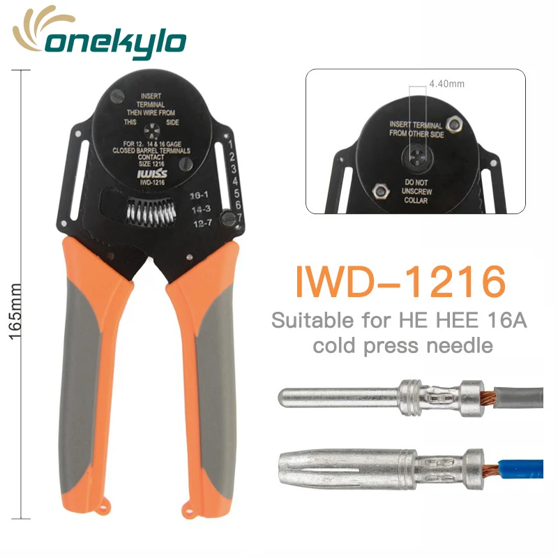 Imagem -04 - Conector Resistente de Iwiss Que Friso o Crimper 0.050.128 mm Crido Pino da Aviação dos Alicates 30-26awg Quatro Pressão do Ponto do Eixo do Núcleo Iwd2630 do