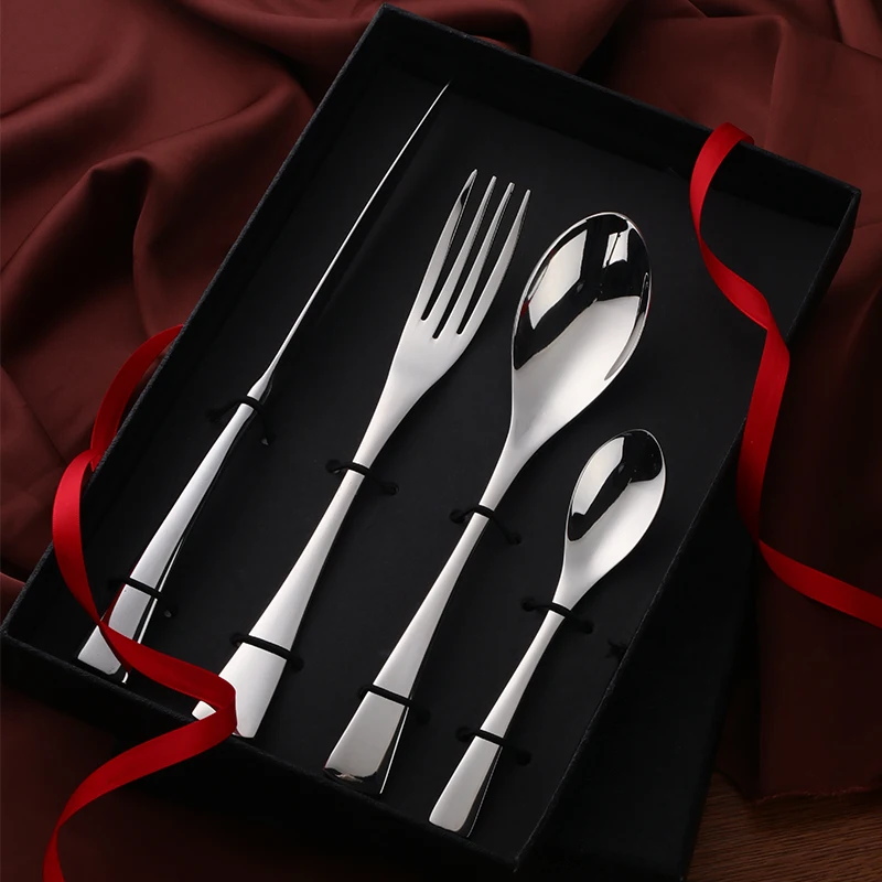 Buyer Star Stylish Tableware Set With Box Flatware Cutlery Stainless Steel Utensils Kitchen Dinnerware include Knife Fork Spoon