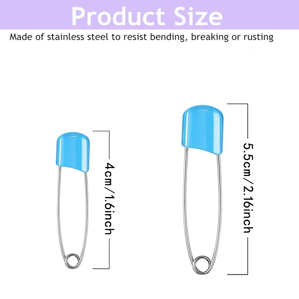 Perni di sicurezza per bambini da 50 pezzi perni per pannolini in tessuto con testa in plastica perni di sicurezza per cucire in acciaio