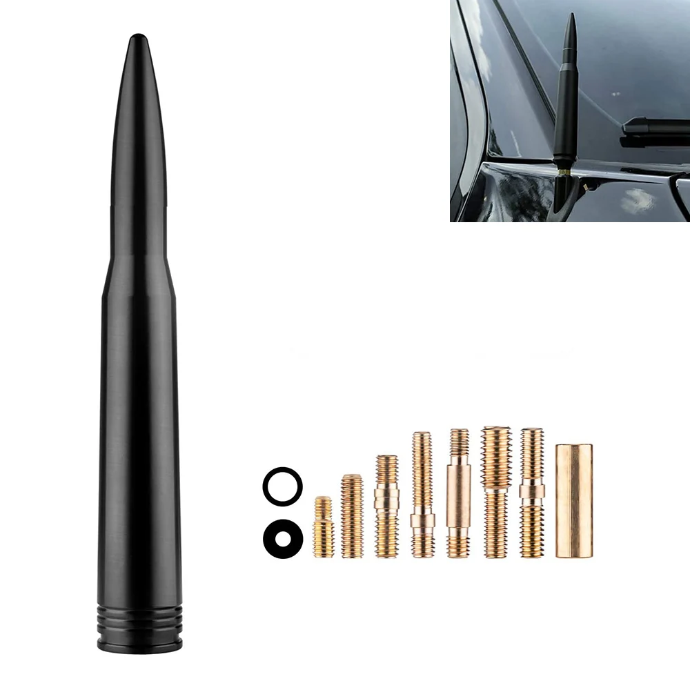 1 PCS Bullet Style Stubby Antenna Mast Aerial Black  Car bullet antenna for Ford F-150 Raptor  Dodge RAM 1500 Grand Cherokee