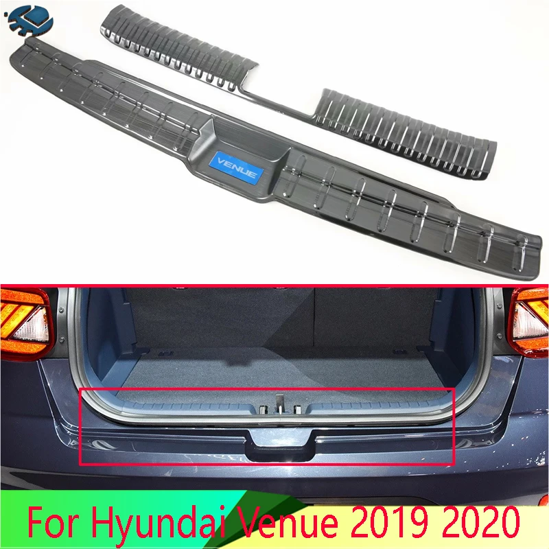 For Hyundai Venue 2019 2020 2021 2022 Stainless steel rear bumper protection window sill trunks decorative plate pedal